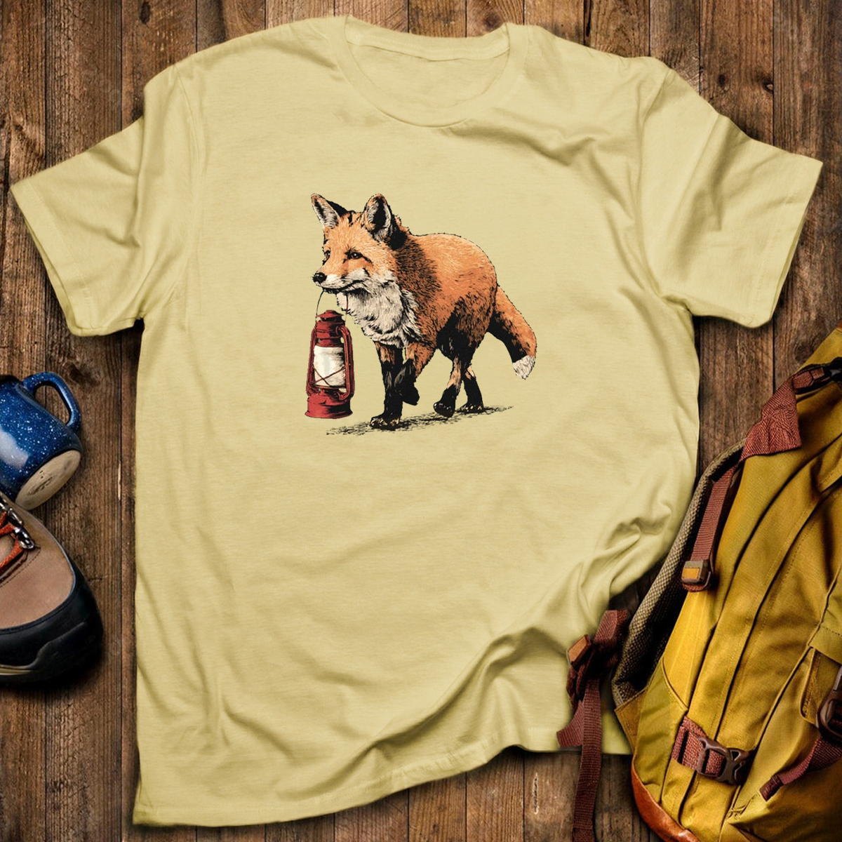 Red Fox Lantern Carrier T-Shirt