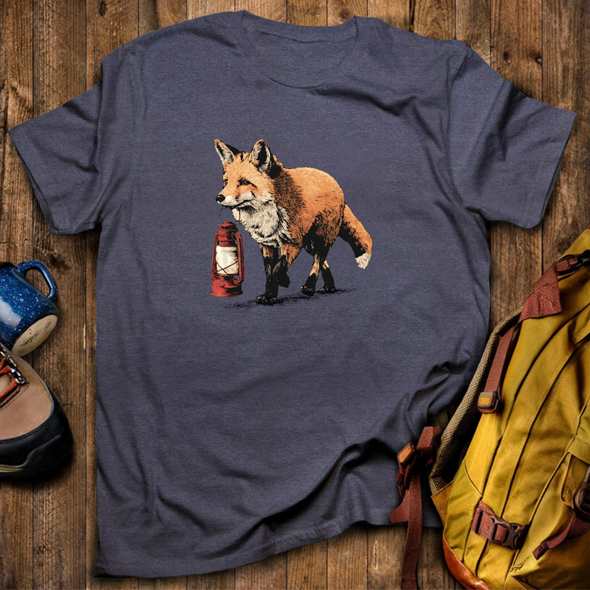 Red Fox Lantern Carrier T-Shirt