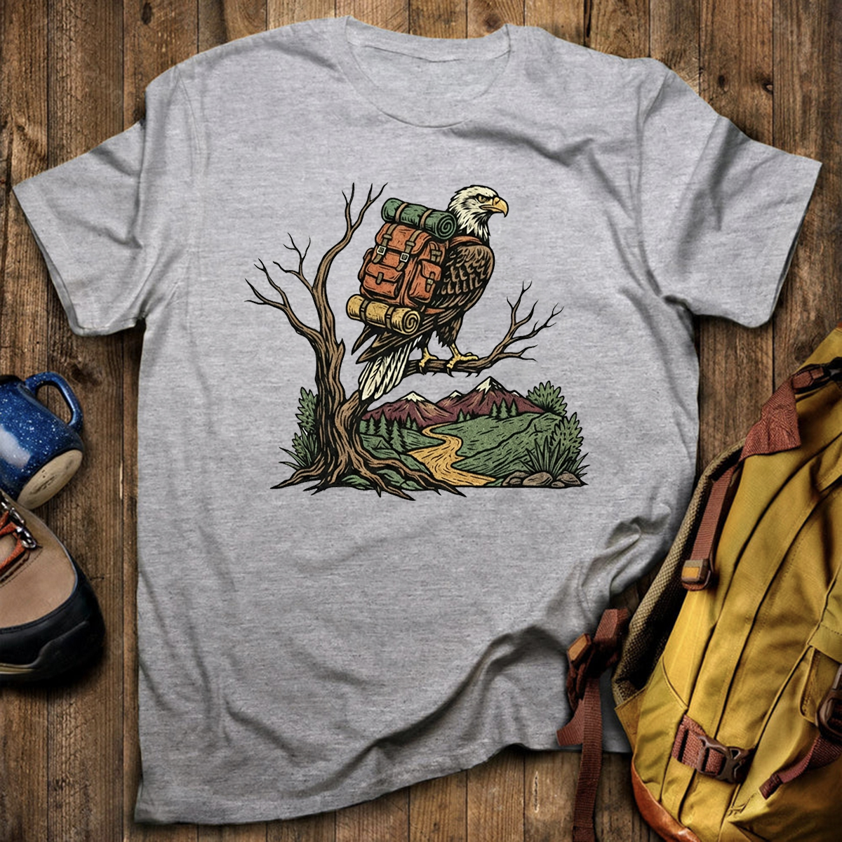 Eagle Backpacker On Branch T-Shirt