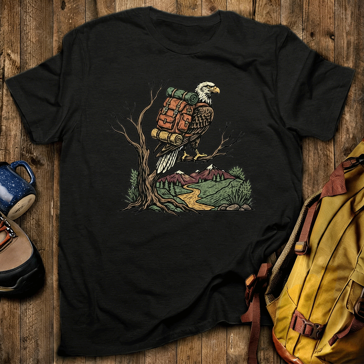 Eagle Backpacker On Branch T-Shirt