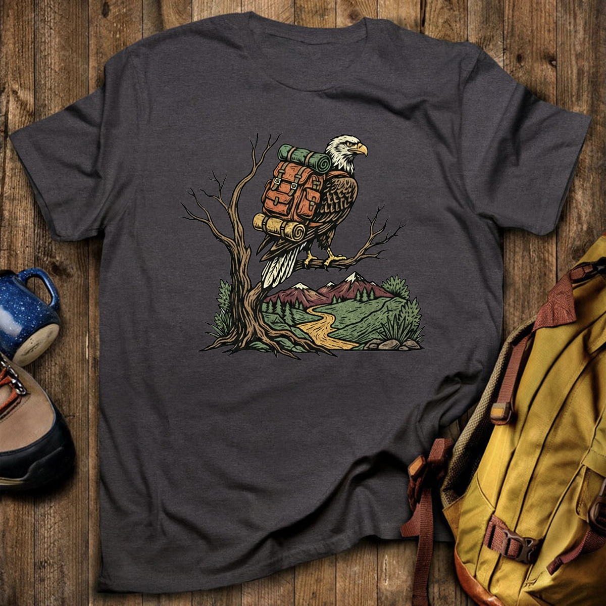Eagle Backpacker On Branch T-Shirt