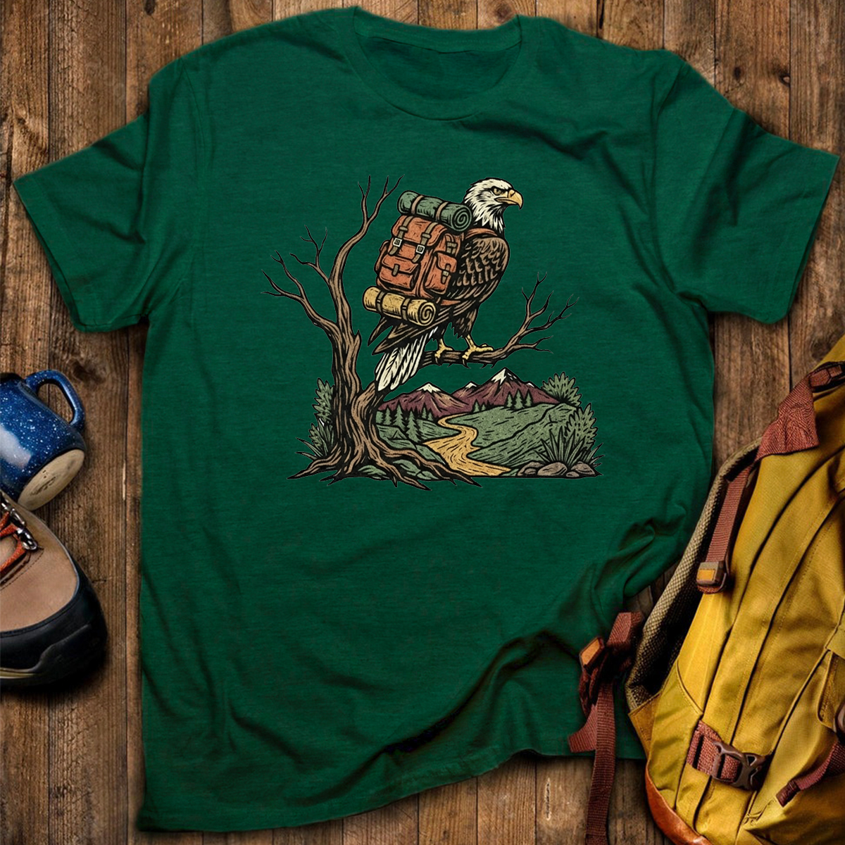 Eagle Backpacker On Branch T-Shirt
