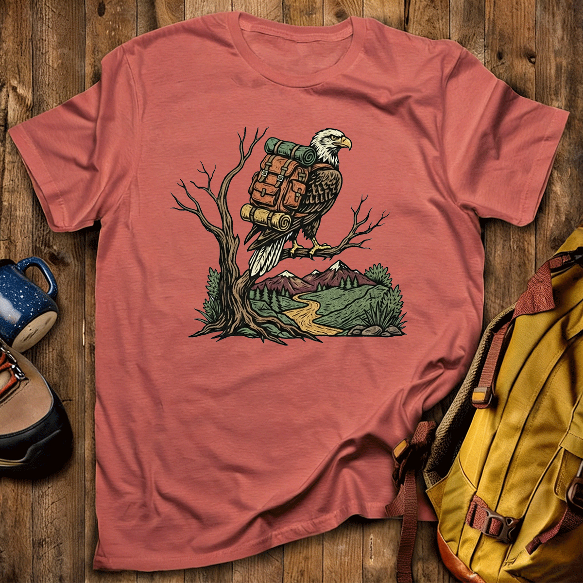 Eagle Backpacker On Branch T-Shirt