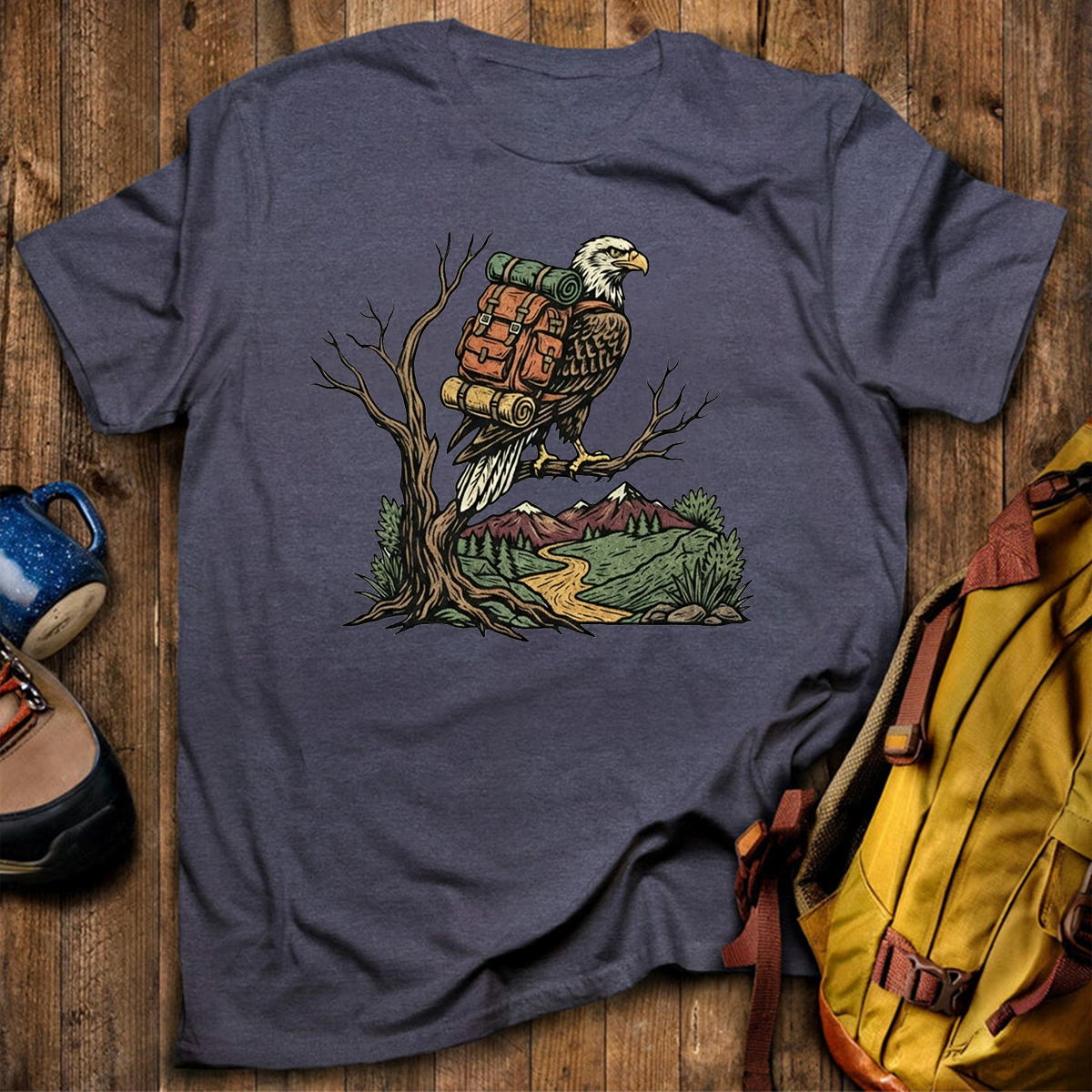 Eagle Backpacker On Branch T-Shirt