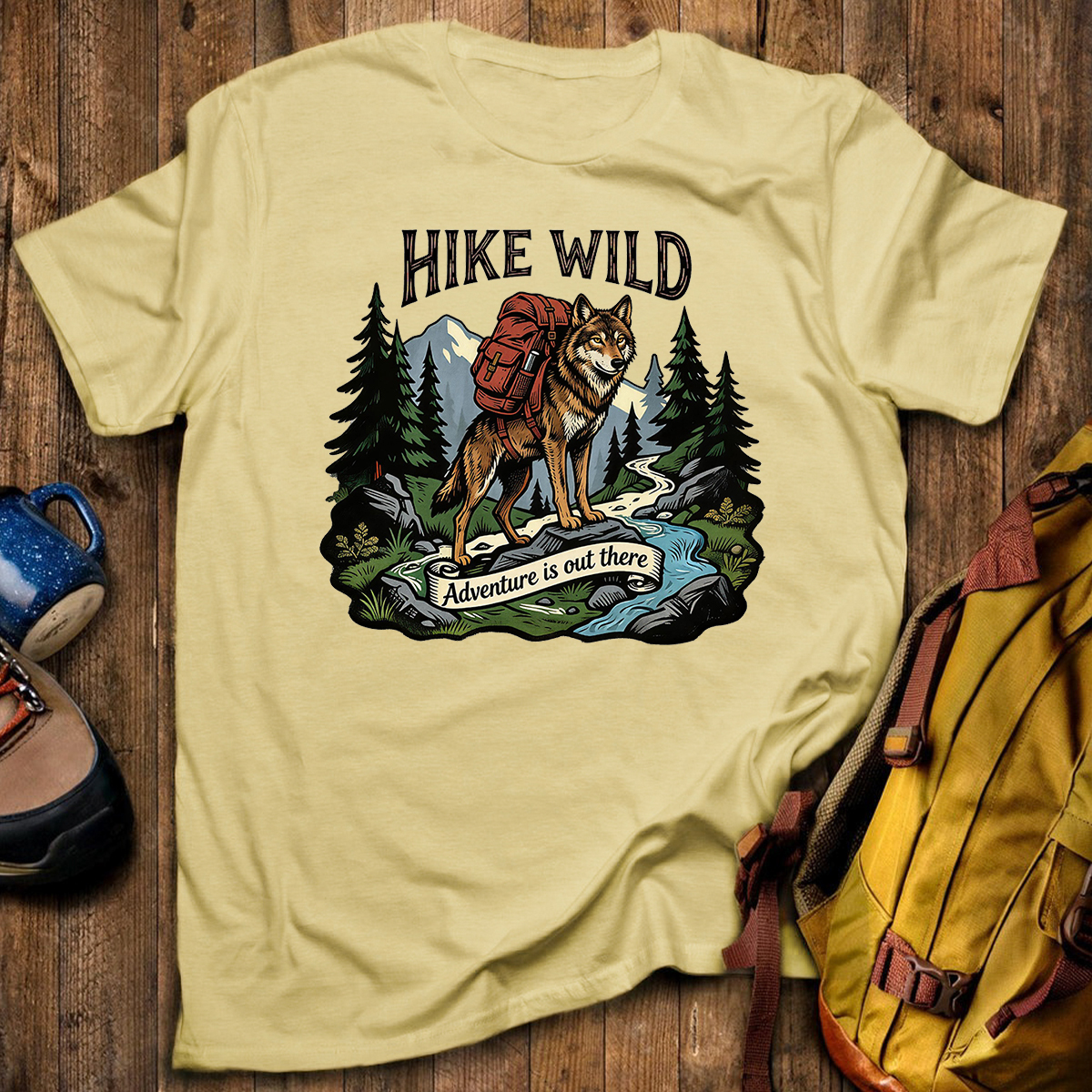 Hike Wild Wolf Backpacker T-Shirt