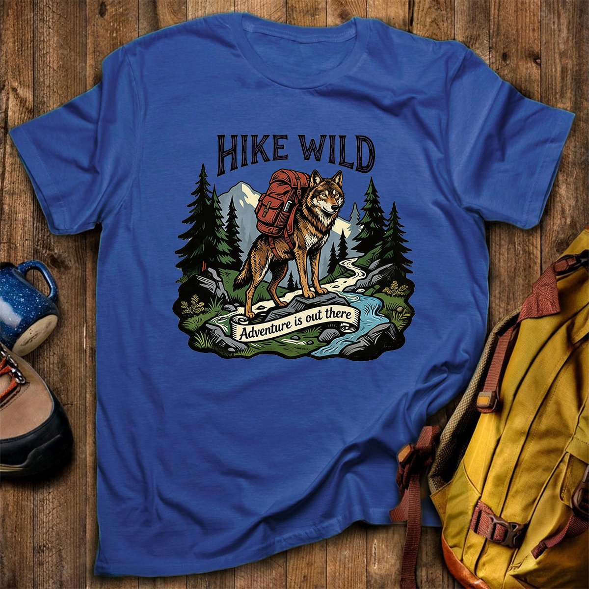 Hike Wild Wolf Backpacker T-Shirt