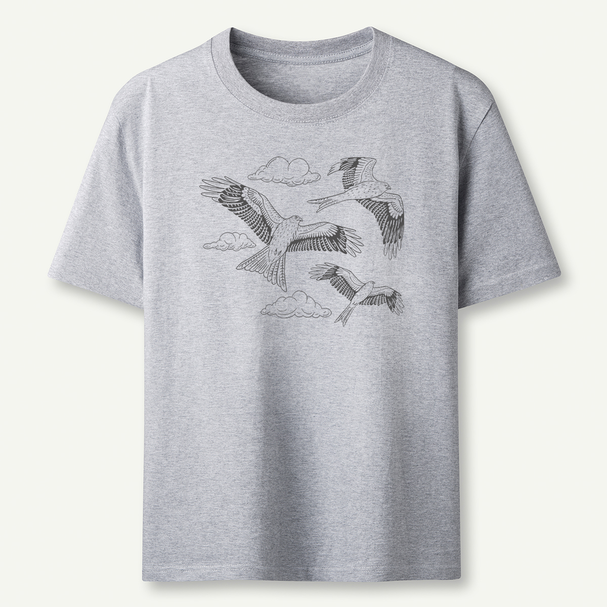 Flying Birds Line Art Minimalist Wildlife Graphic T‑Shirt