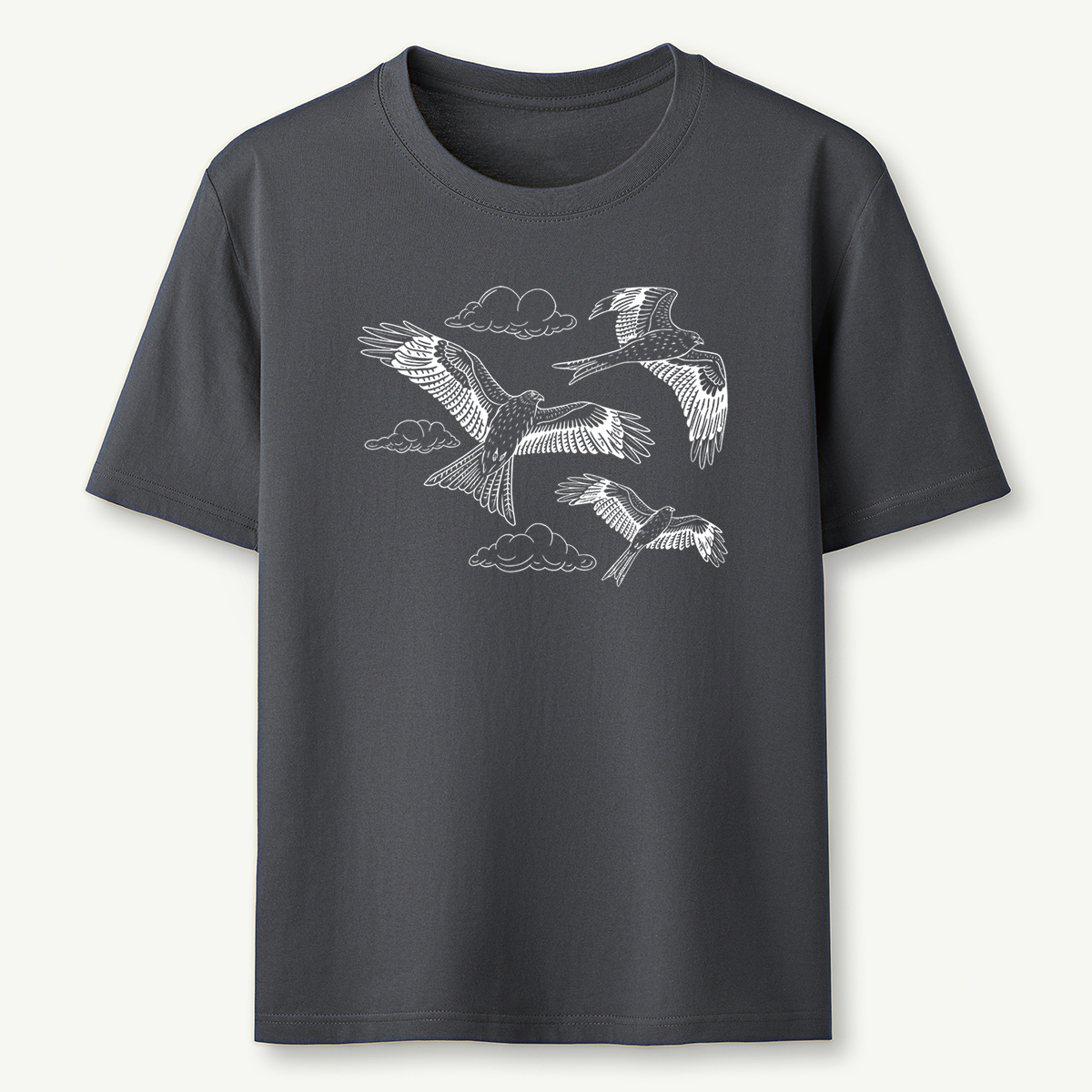 Flying Birds Line Art Minimalist Wildlife Graphic T‑Shirt