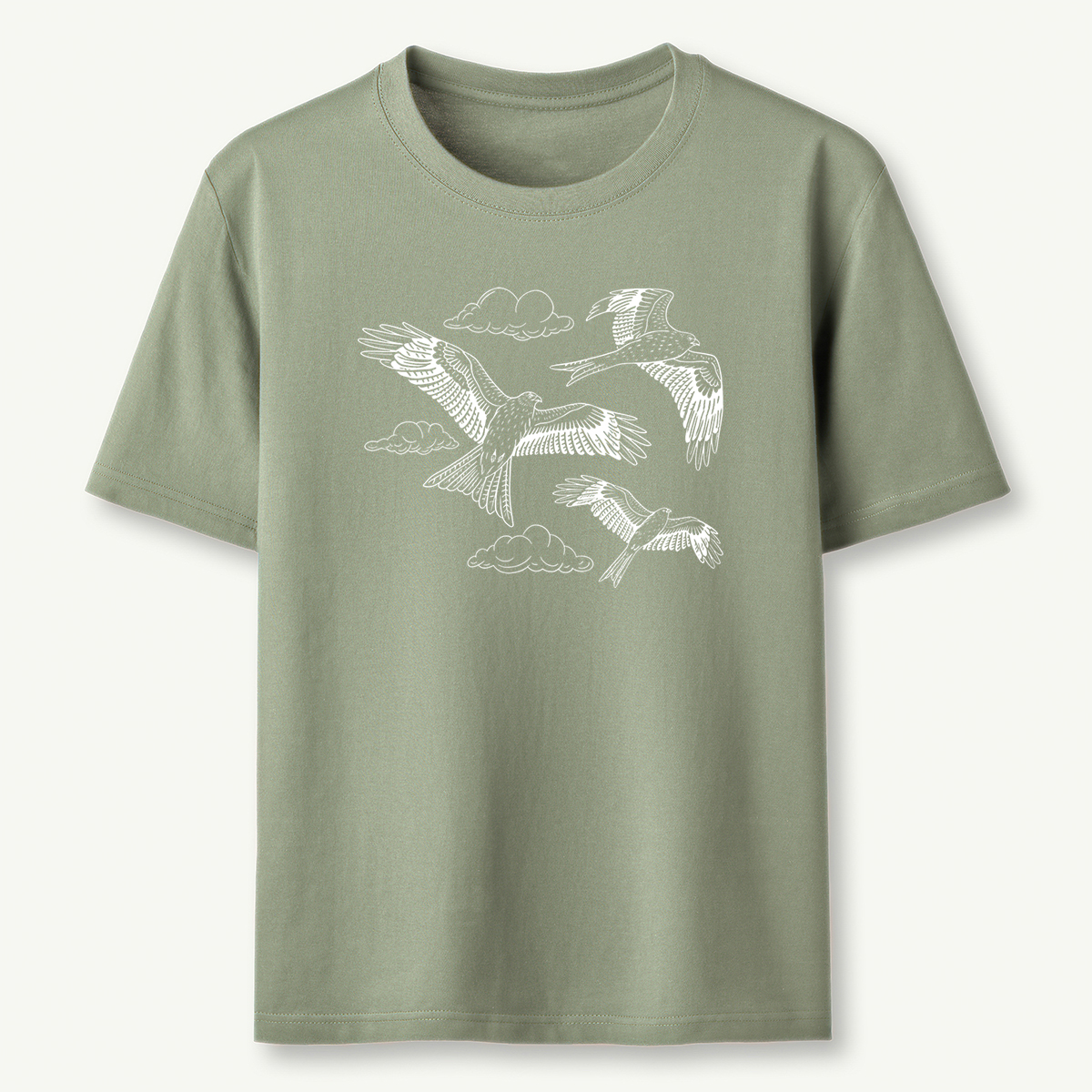 Flying Birds Line Art Minimalist Wildlife Graphic T‑Shirt