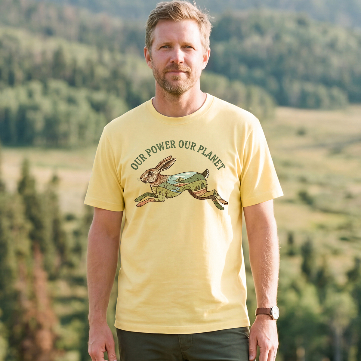Our Power Our Planet Rabbit T‑Shirt
