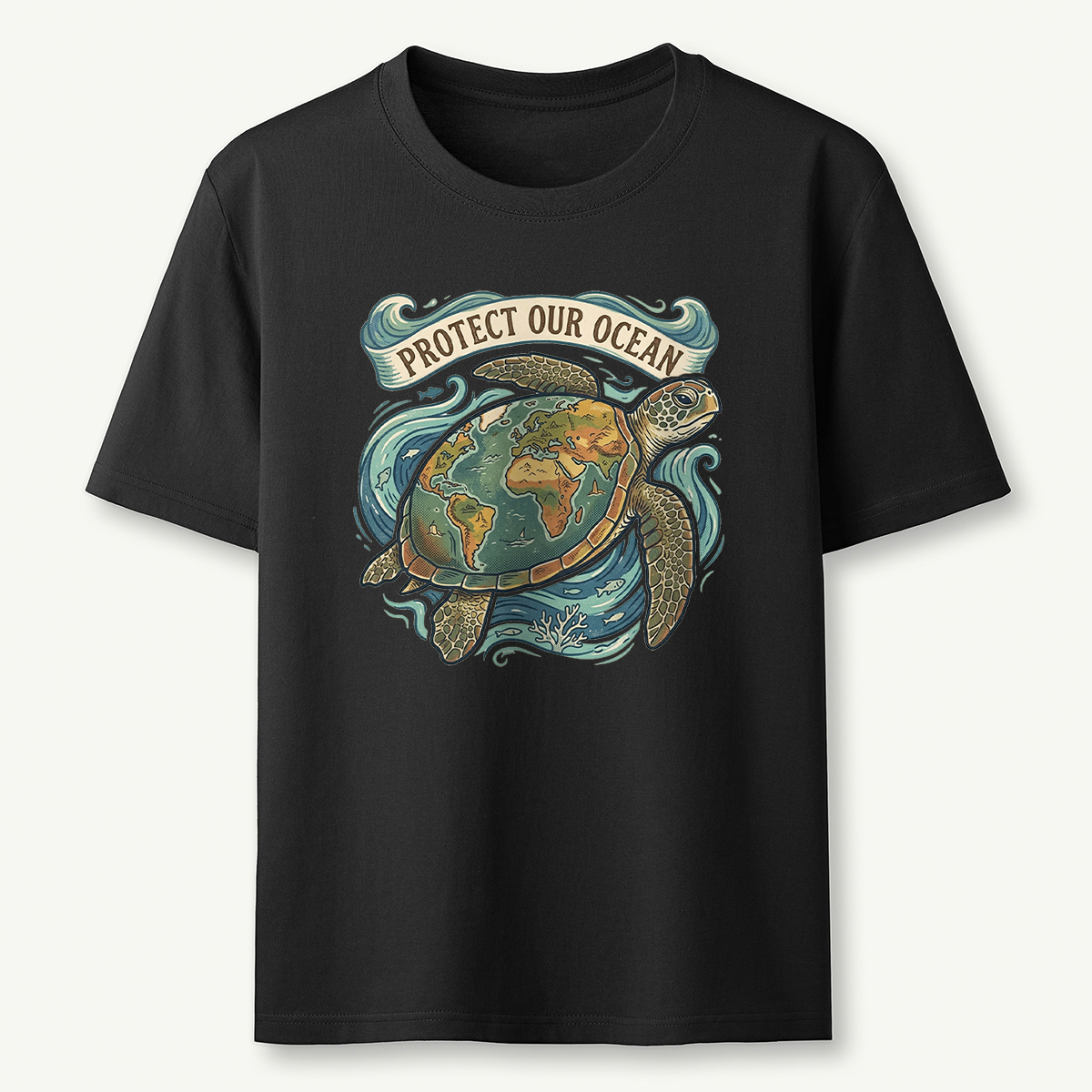 Protect Our Ocean Sea Turtle Earth Day T‑Shirt