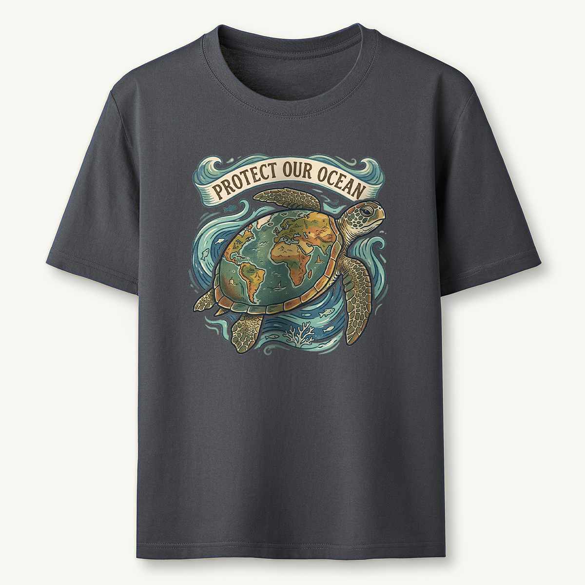 Protect Our Ocean Sea Turtle Earth Day T‑Shirt
