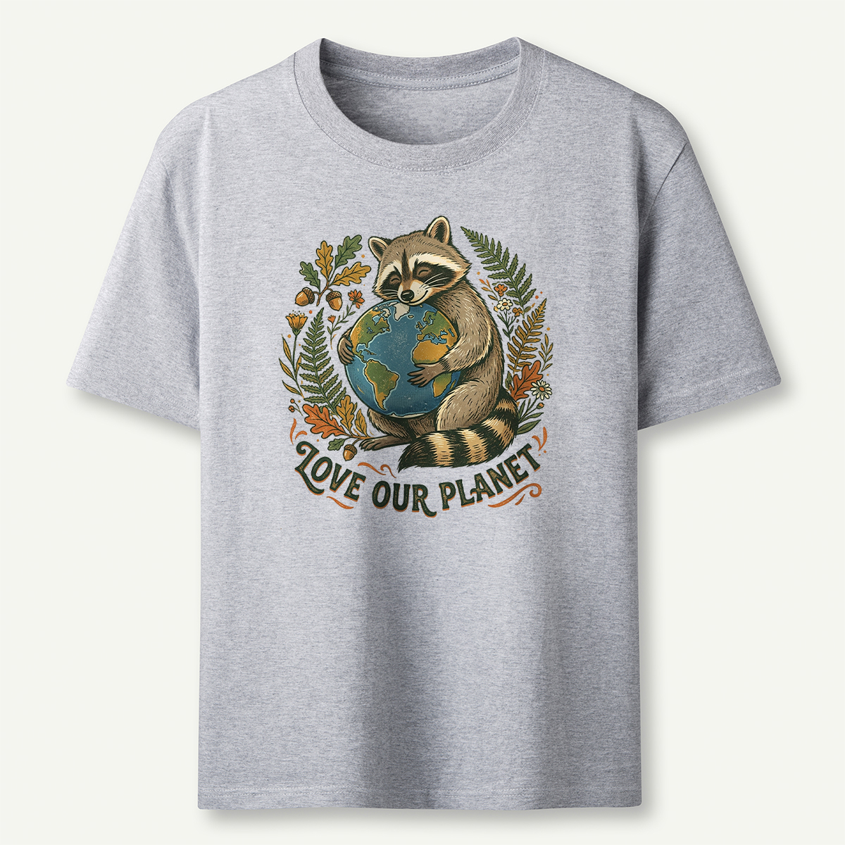 Love Our Planet Raccoon Earth T‑Shirt