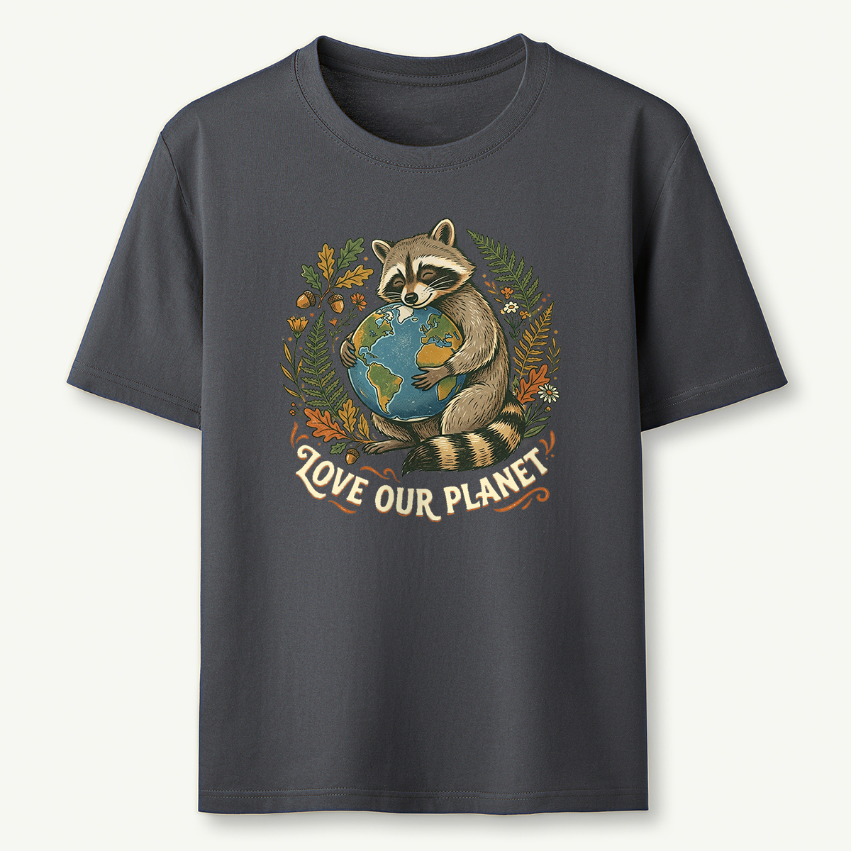 Love Our Planet Raccoon Earth T‑Shirt
