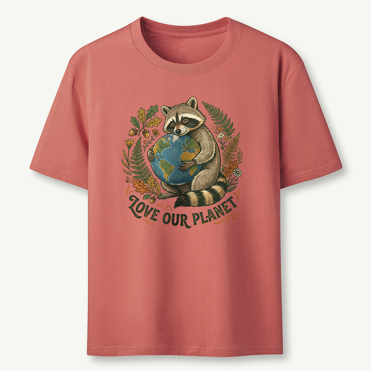 Love Our Planet Raccoon Earth T‑Shirt