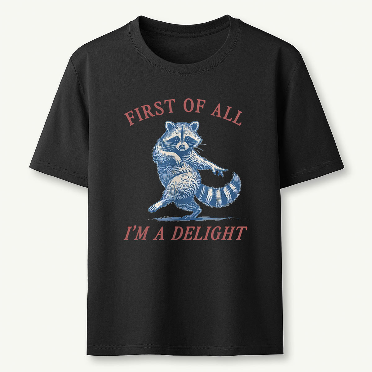 Raccoon First Of All Im A Delight T-Shirt
