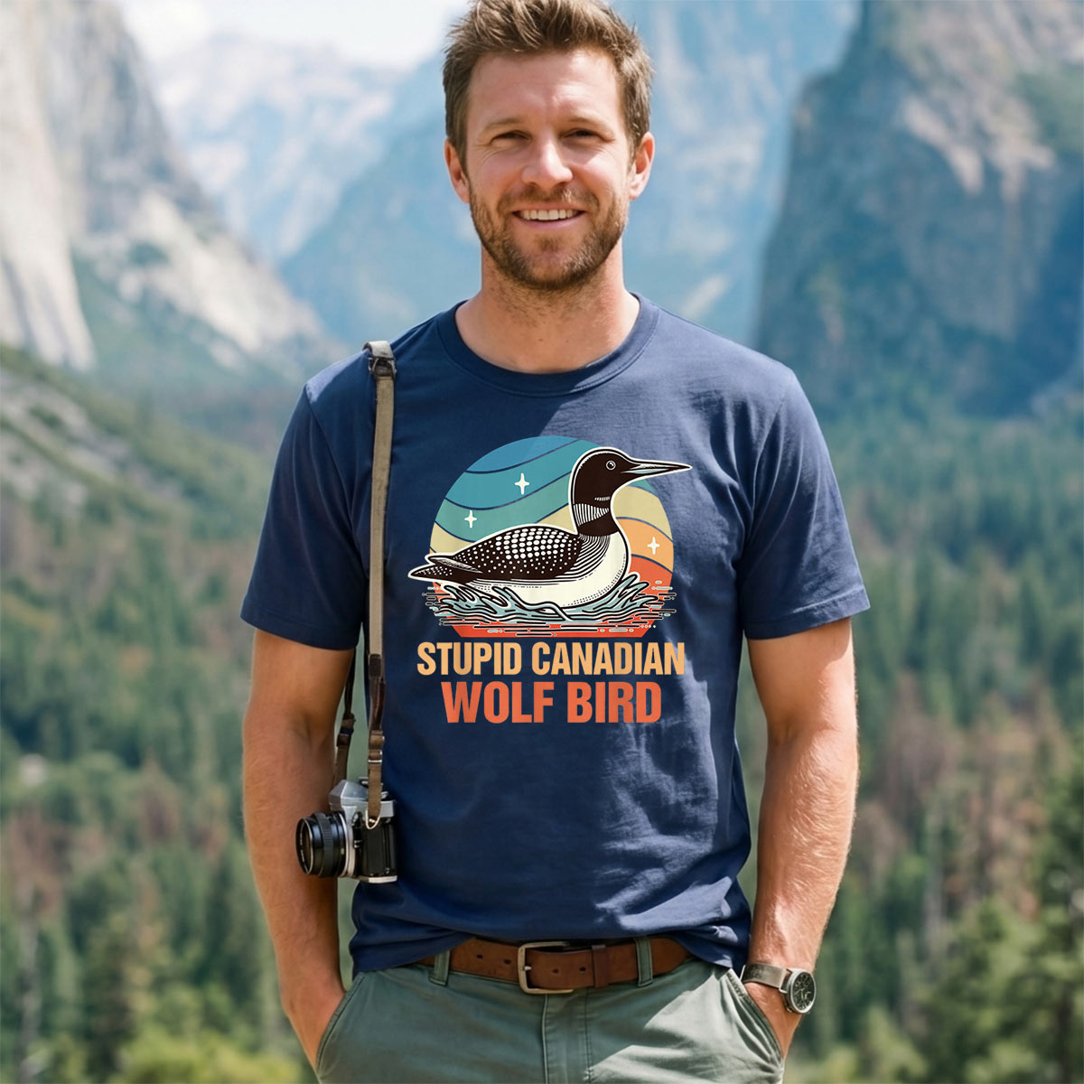 Stupid Canadian Wolf Bird T-Shirt