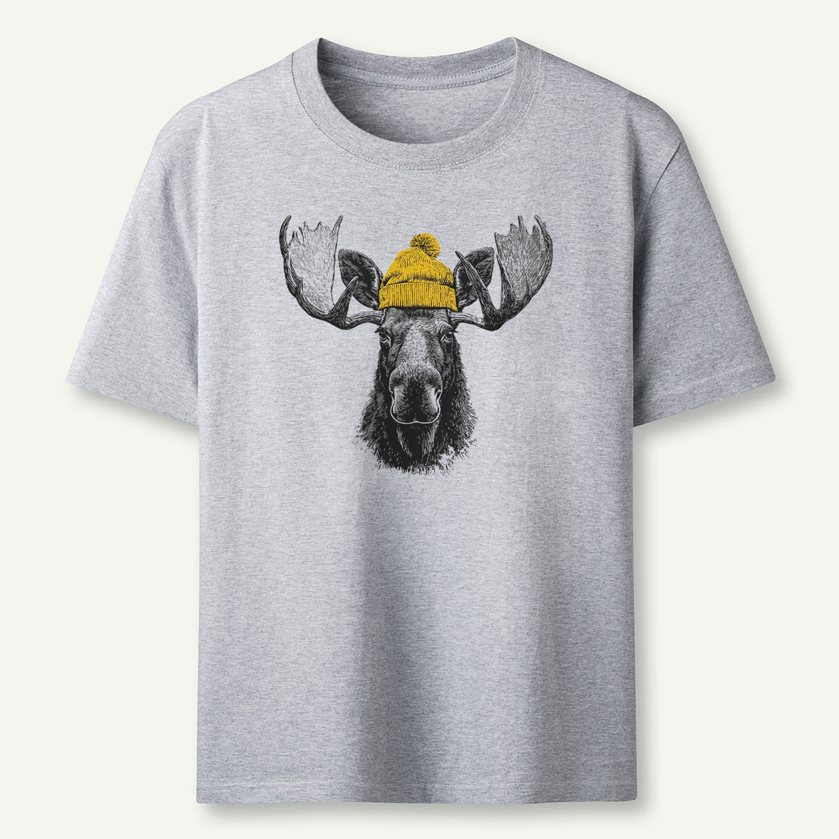 Bull Moose Wearing Beanie T-Shirt