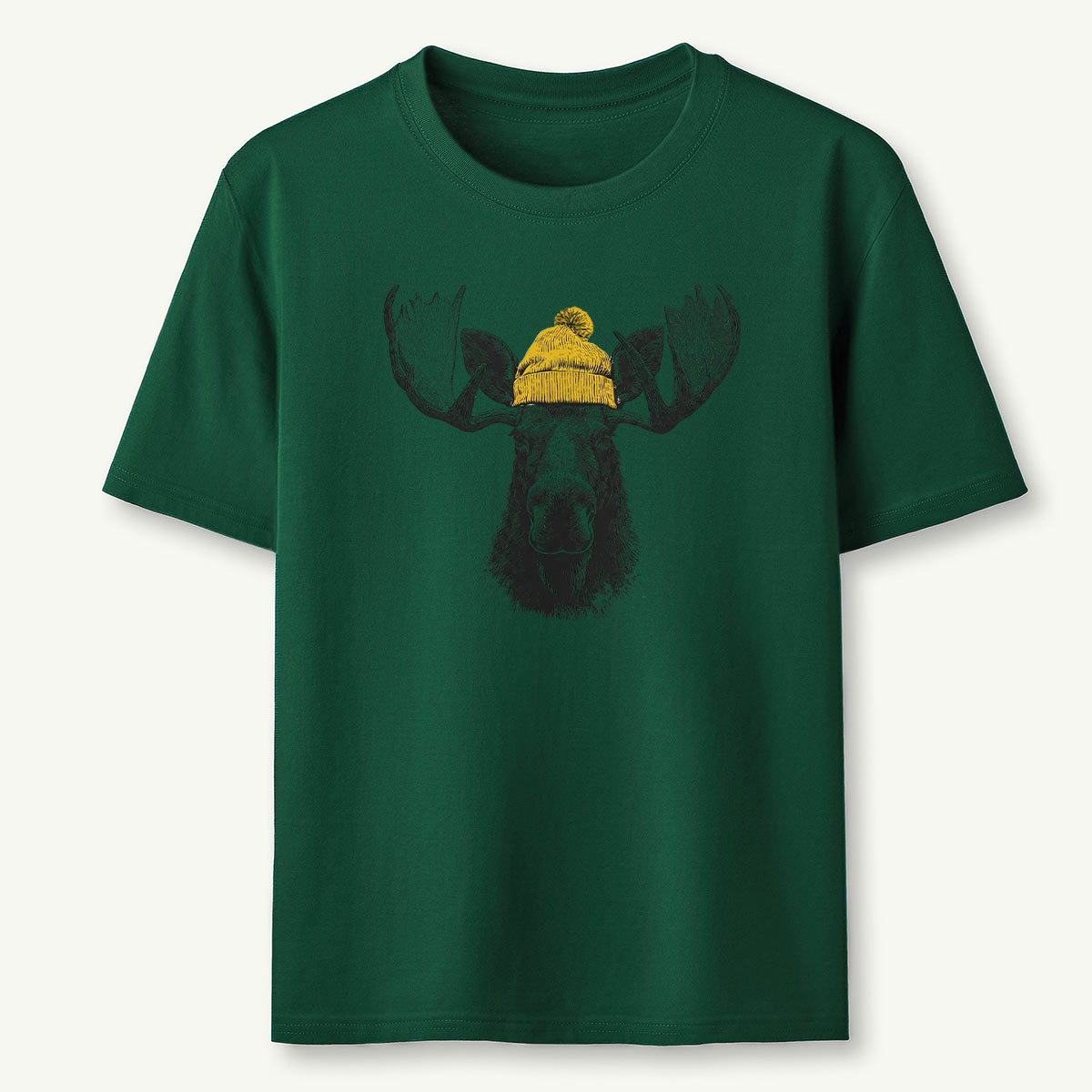 Bull Moose Wearing Beanie T-Shirt