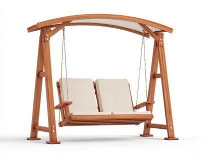 Balancelle de jardin - bois massif - 190x125x175 cm - beige-marron - style moderne-Nestuphub