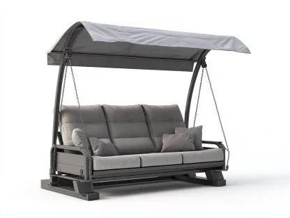 Balancelle de jardin - acier-textile - 220x130x180 cm - gris - style moderne-Nestuphub