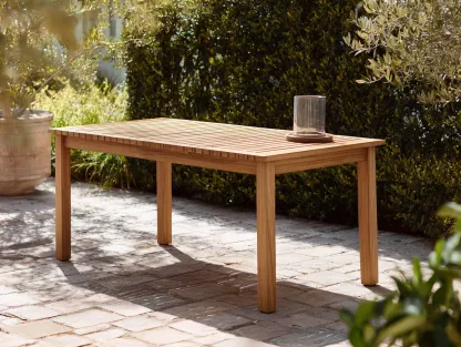 Table de jardin - bois - 180x90x75 cm - marron clair - style naturel-Nestuphub