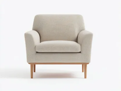 Fauteuil en tissu - tissu-bois - 74x76x82 cm - beige - style moderne-Nestuphub