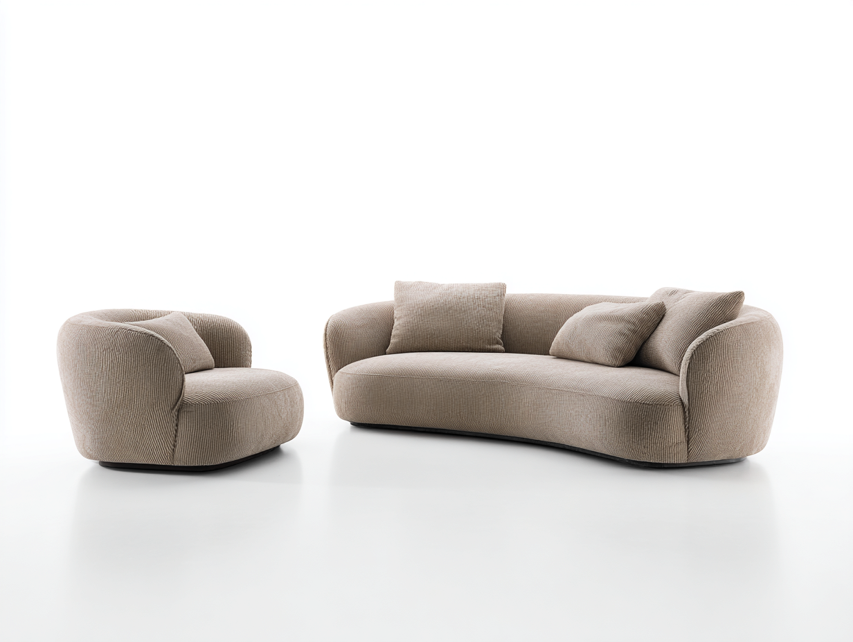 Ensemble de canapés-tissu-210x100x72cm-beige-style contemporain-Nestuphub