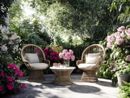 Salon de jardin-Rotan naturel-Bois-82x84x86 cm-Naturel-Style bohème-Nestuphub