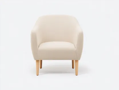 Fauteuil en tissu - tissu-bois - 76x78x82 cm - beige - style moderne-Nestuphub