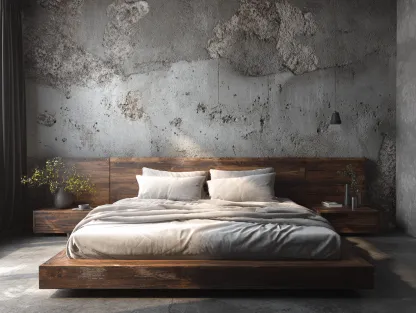 Lit double-cadre de lit-bois massif-215x175x96 cm-marron foncé-style industriel-Sofagopad