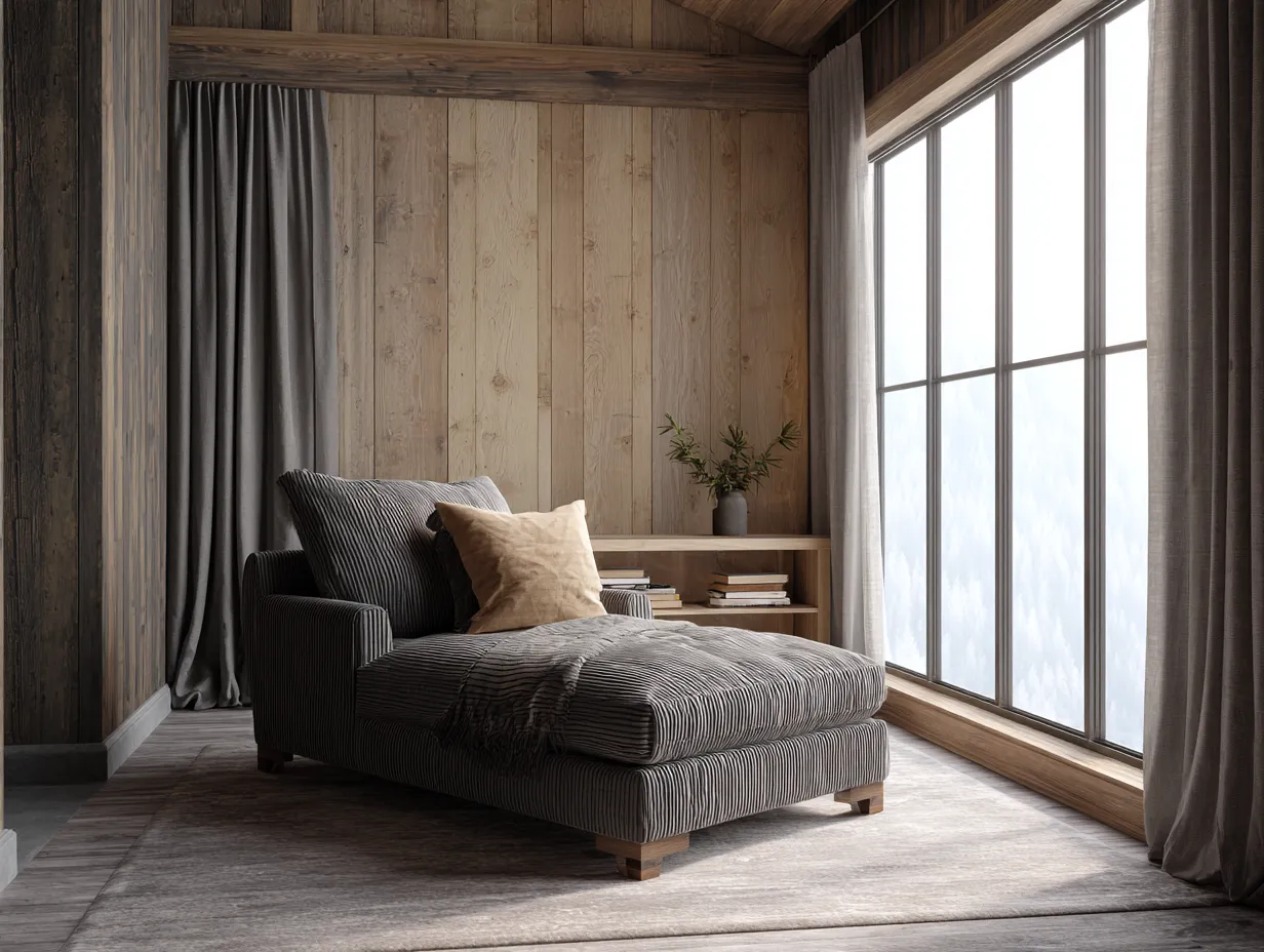 Chaise longue - tissu - 170x80x75 cm - gris foncé - style rustique moderne-Sofagopad