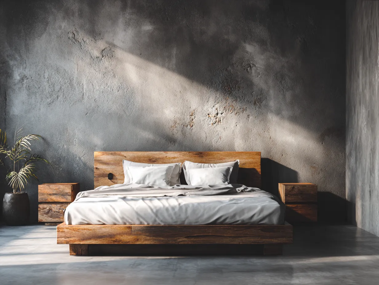 Lit double-cadre de lit-bois massif-212x172x94 cm-marron naturel-style moderne-Sofagopad