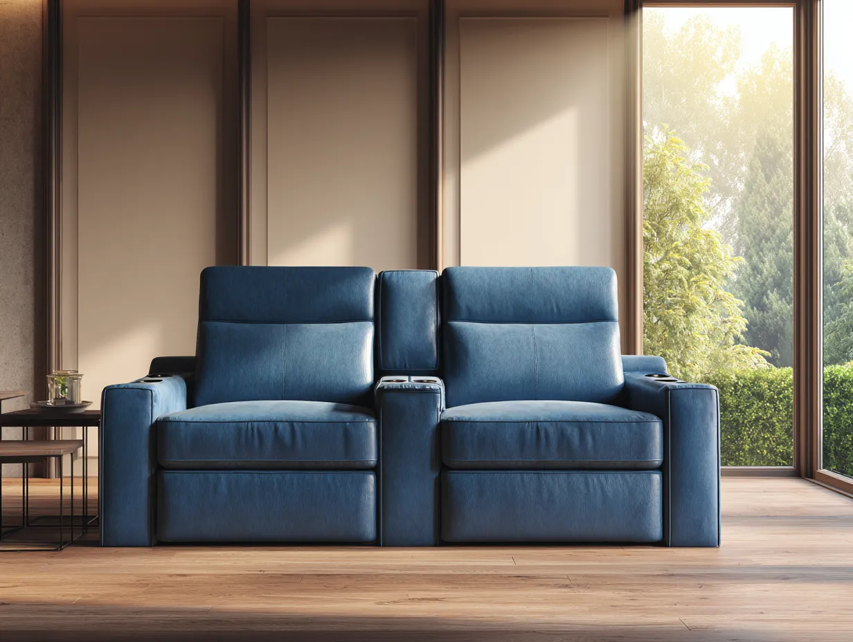 Canapé relax - tissu - 186x100x105 cm - Bleu - style cinéma-Sofagopad