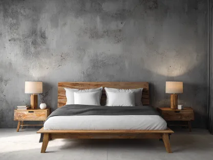 Lit double-cadre de lit-bois massif-205x165x90 cm-marron naturel-style contemporain-Sofagopad