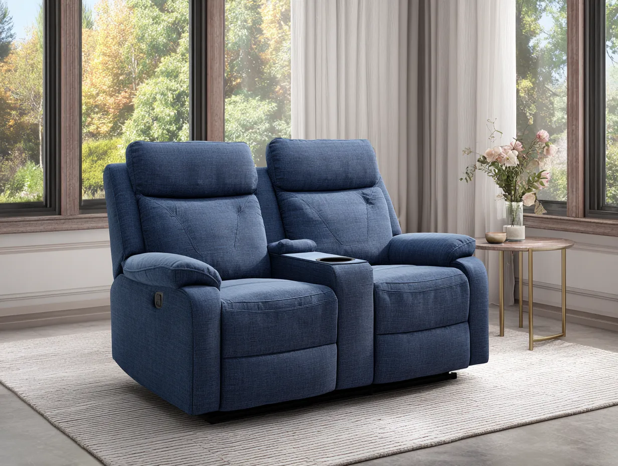 Canapé relax - tissu - 184x98x104 cm - Bleu - style contemporain-Sofagopad