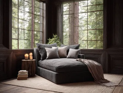 Chaise longue - tissu - 175x85x76 cm - gris foncé - style naturel contemporain-Sofagopad