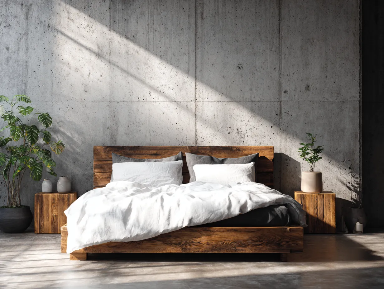 Lit double-cadre de lit-bois massif-218x178x95 cm-marron naturel-style moderne-Sofagopad