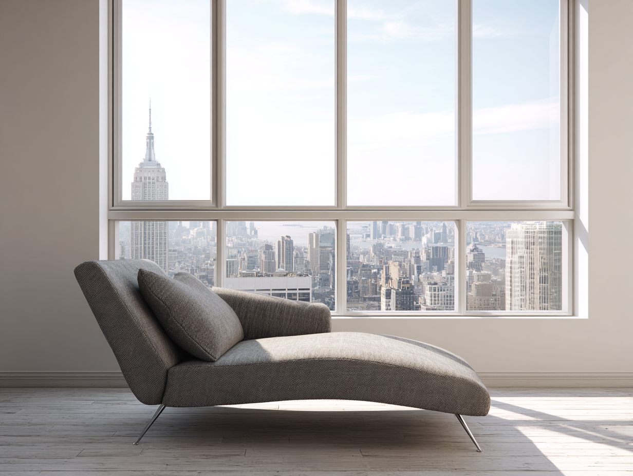 Chaise longue - métal-tissu - 174x76x72 cm - gris moyen - design contemporain-Sofagopad