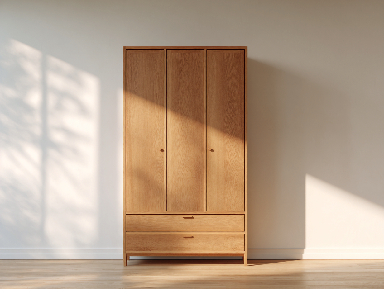 Armoire - bois - 110x52x195 cm - chêne miel - style scandinave-Sofagopad
