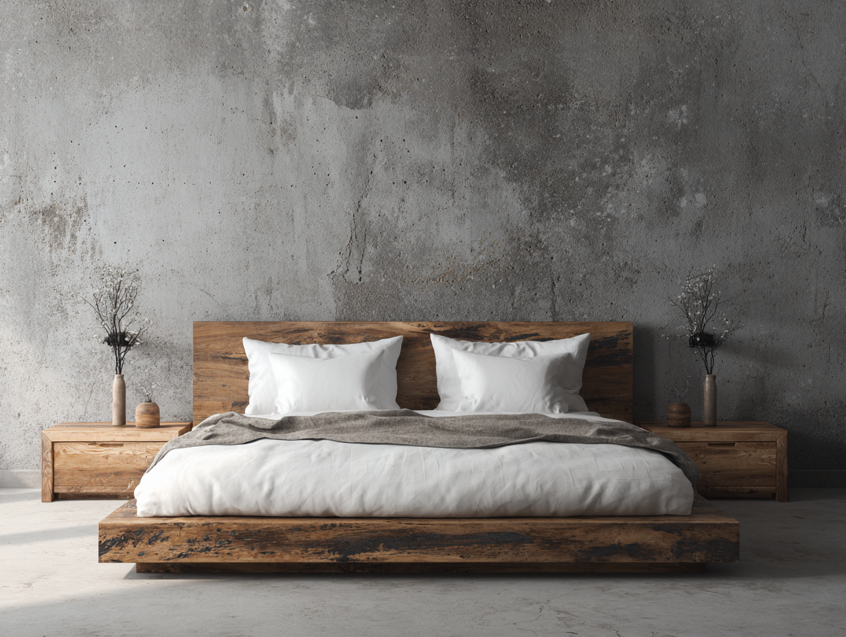 Lit double-cadre de lit-bois massif-210x170x88 cm-marron foncé-style minimaliste-Sofagopad