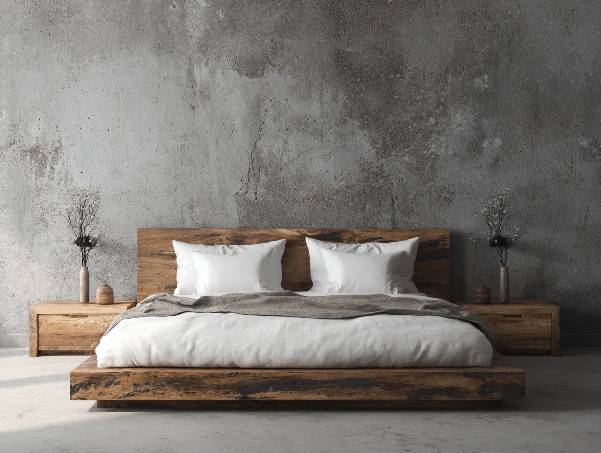 Lit double-cadre de lit-bois massif-210x170x88 cm-marron foncé-style minimaliste-Sofagopad