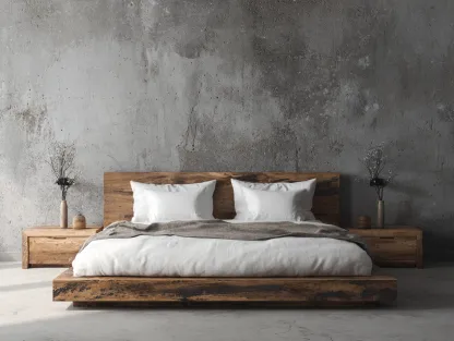 Lit double-cadre de lit-bois massif-210x170x88 cm-marron foncé-style minimaliste-Sofagopad