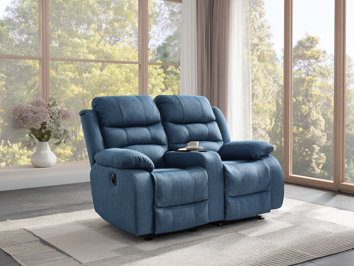 Canapé relax - tissu - 182x97x103 cm - Bleu - style contemporain-Sofagopad