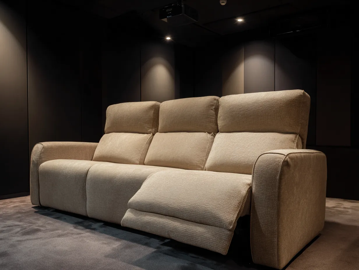 Canapé relax - tissu - 210x100x104 cm - Beige - style cinéma-Sofagopad