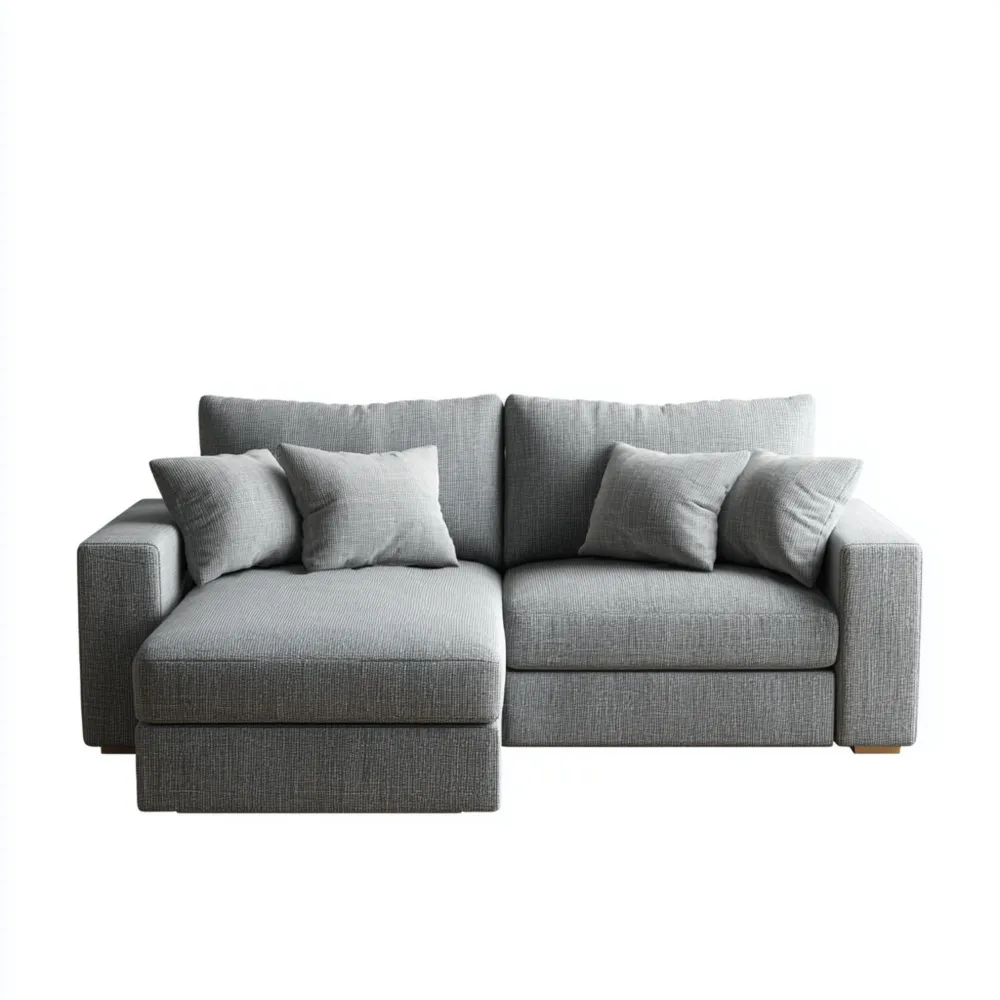 Canapé d'angle tissu 200x150x85 cm – Gris Clair – Design moderne-Casaivora