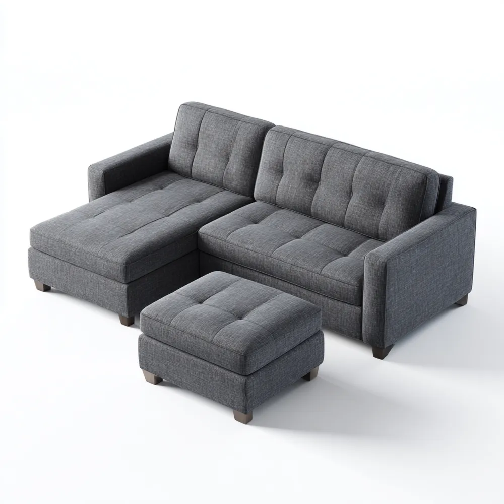 Ensemble de canapés tissu 200x140x85 cm - Gris Foncé - Design moderne-Casaivora