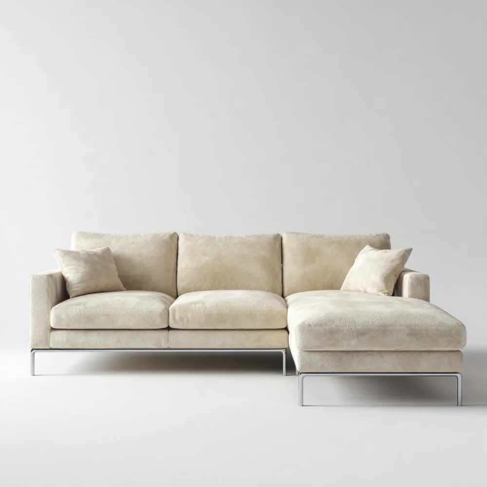 Canapé d'angle en tissu 290x150x85 cm – Beige – Design moderne-Casaivora