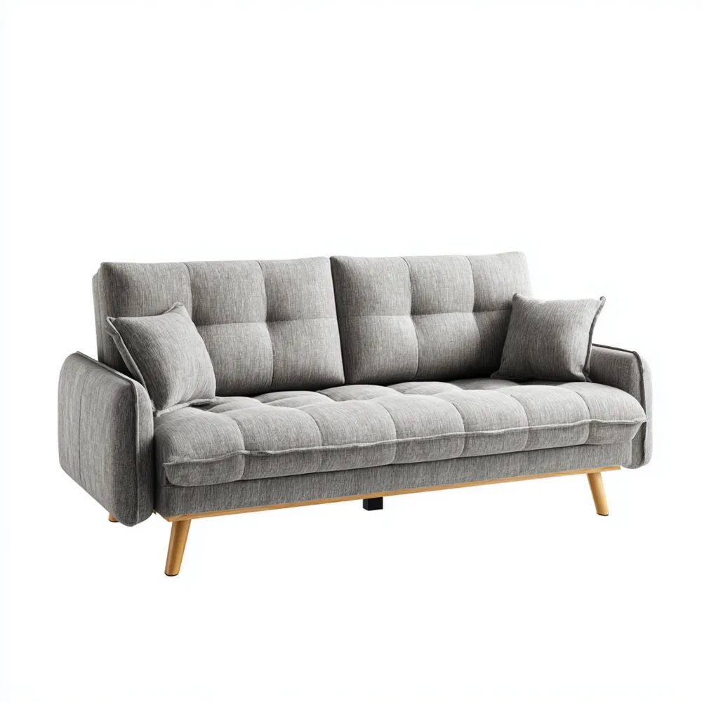 Canapé 2 places tissu 200x85x90 cm - Gris - Design moderne-Casaivora