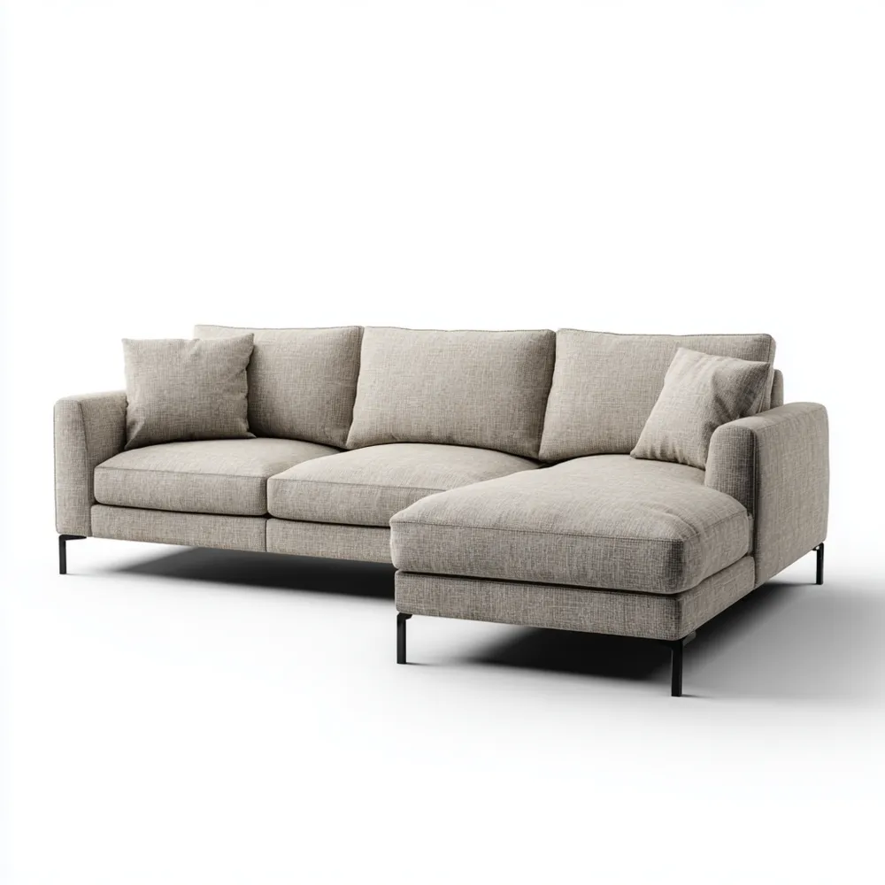 Canapé d'angle en tissu 290x150x85 cm – Beige – Design contemporain-Casaivora